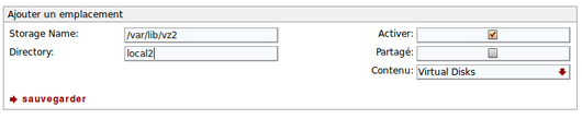 Configuration d'un nouvel emplacement